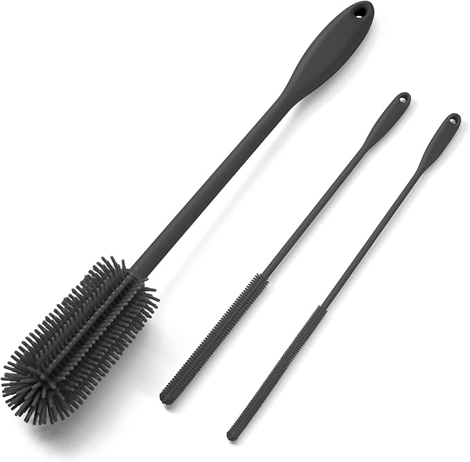 3-in-1 Silicone Bottle Brush and Straw Cleaning Brush Set, Water Bottle Cleaner - Image 2