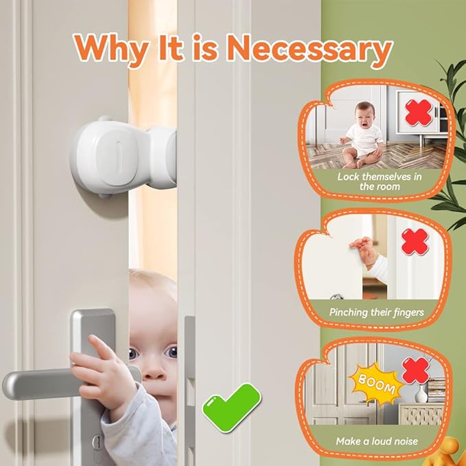SAFELON 4 PCS Baby Safety Automatic Door Stopper, Automatic Door Finger Guards - Image 3