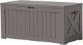 Patiowell 120 Gallon Large Deck Box, Outdoor Lockable Storage Box for Gardening Tools, Waterproof Deck Box for Patio Furniture, Brown by Patiowell
