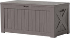 Patiowell 120 Gallon Large Deck Box, Outdoor Lockable Storage Box for Gardening Tools, Waterproof Deck Box for Patio Furniture, Brown by Patiowell