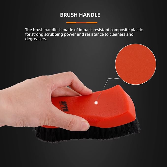 SPTA 3Pcs Car Detailing Brush Kit, Leather & Textile Interior Brush, - Image 4