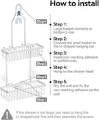 YASONIC Shower Caddy Hanging, Never Rust Shower Organizer Hanging, Aluminum - Image 8