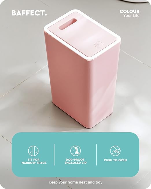 Baffect Small Trash Can with Lid Waste Basket Bathroom Garbage Can Dorm Room - Image 2