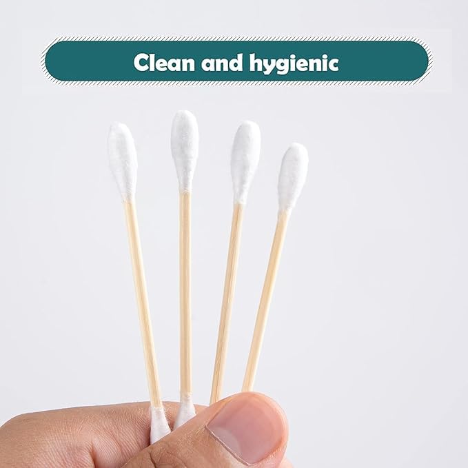 MONCOM Cotton Swabs 500 Count Double Round Thick Tips | Biodegradable - Image 4
