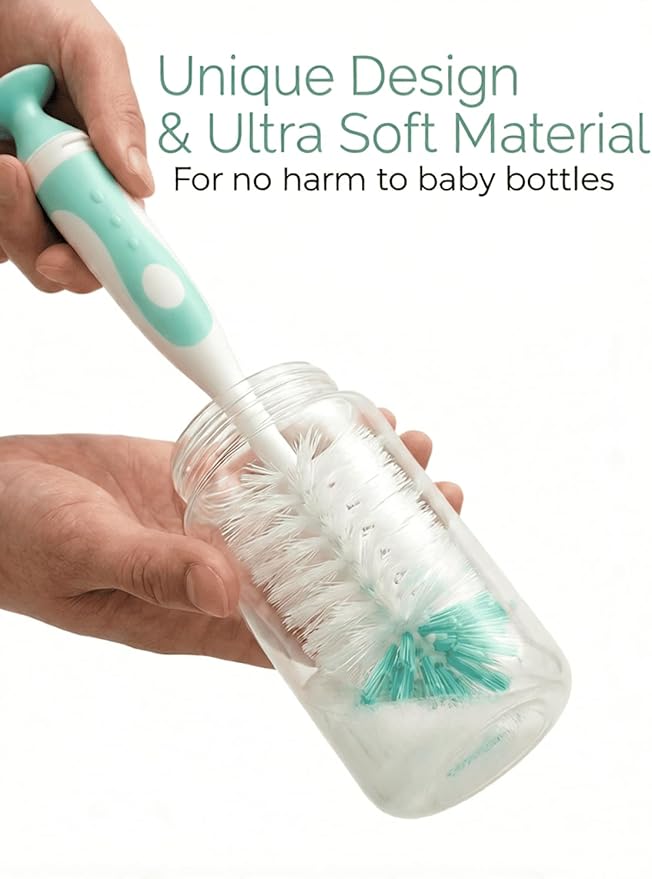 Baby Bottle Brush Set 4 in 1, Baby Bottle Cleaner, - Image 5