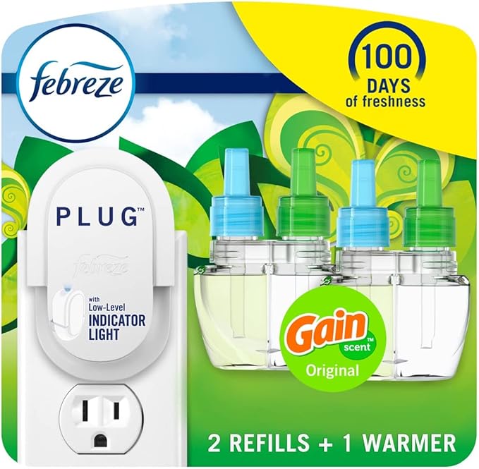 Febreze Plug-In Air Freshener, Odor-Fighting Scented Oil Starter Kit, Air by Febreze