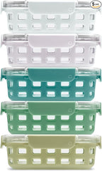 Ello Duraglass 3.4 Cup Meal Prep Sets 10Pc, 5 Pack Set- Glass Food Storage by Ello
