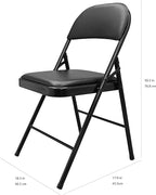 Amazon Basics Comfortable Vinyl-Padded Metal Steel Folding Chairs for Events, Easy to Fold and Store, Black, 4-Pack - Image 3