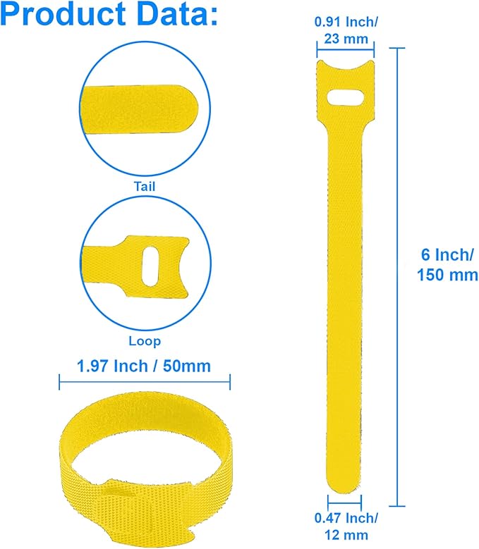 60 PCS 6 Inches Reusable Cable Ties, Adjustable Cord Straps, Cable Organizer - Image 4
