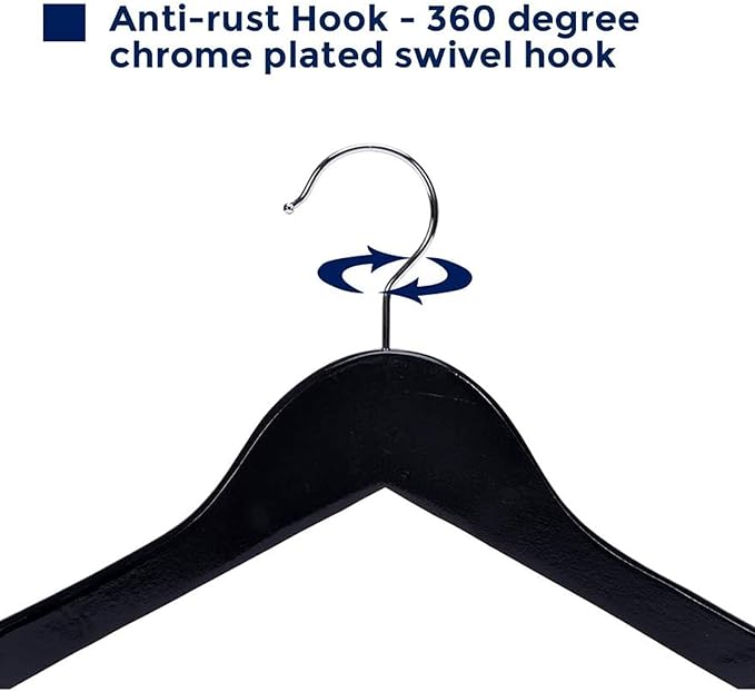 JS Hanger Wooden Coat Hangers, 20 Pack High Grade Wood Suit Hangers - Image 5