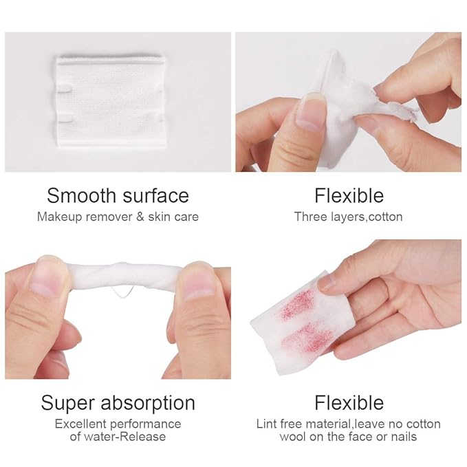 Cotton Pads, Facial Lip & Eye Makeup Remover Pads, 100% Pure Cotton Effective - Image 5
