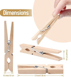 100 Pack Wooden Clothespins 2.9 Inch, Heavy-Duty Wood Rust-Resistant Clothes - Image 2