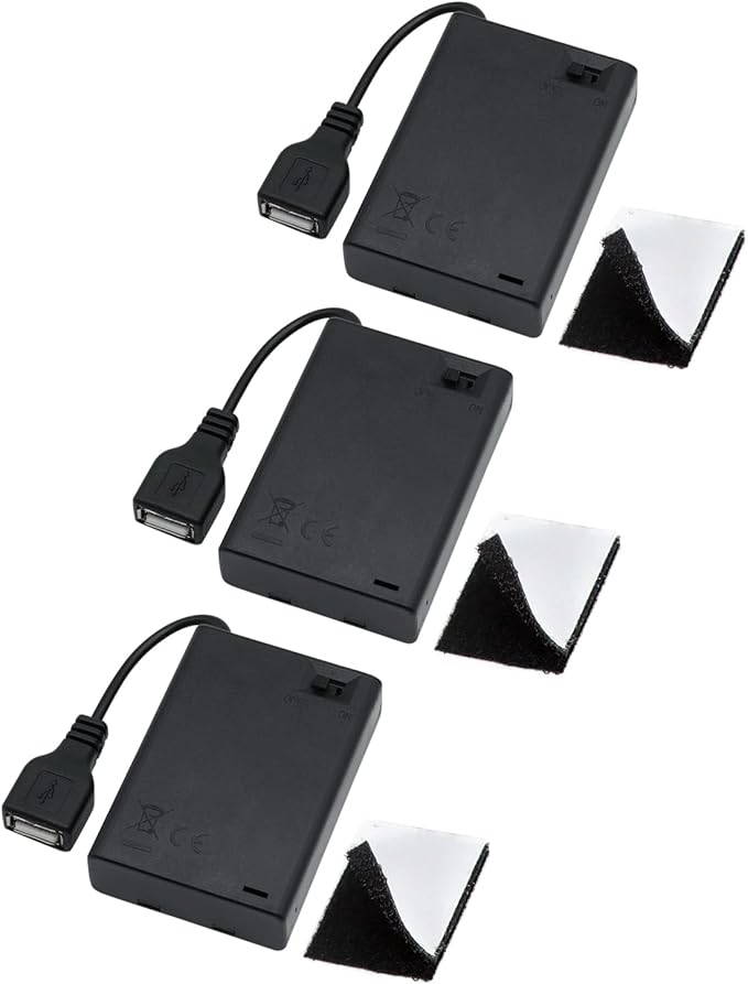 3PCS 3AA Battery Holder， USB Female Socket， 3x1.5V AA Battery Case Box Holder， - Image 8