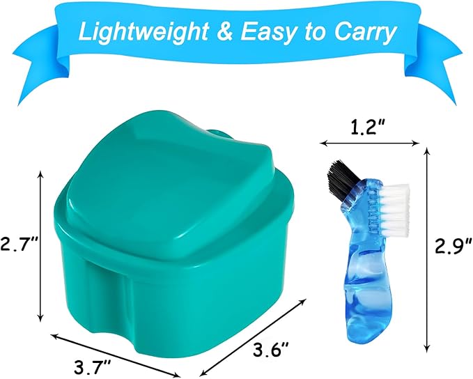 2 Pack Color Retainer Cleaner Case Denture Cups - Image 2