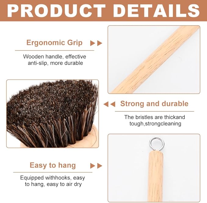 Bamboo Dish Brush Set, 1 Wooden Handle - Image 3