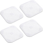 4Pcs Square Drain Cover for Shower, TPR Drain Hair Catcher Shower Drain Cover by Unknown