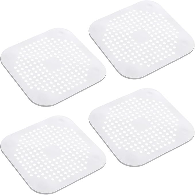 4Pcs Square Drain Cover for Shower, TPR Drain Hair Catcher Shower Drain Cover by Unknown
