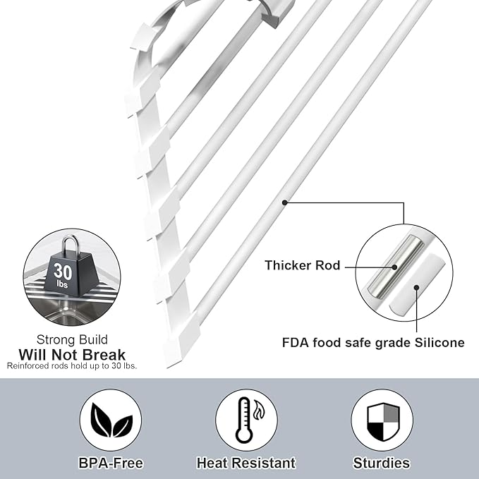 Triangular Sink Rack, Foldable Sink Drying mat, Heat-Resistant, and Rust-Proof - Image 4