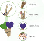 80 Pieces Wooden Heart Clothespins Mini Heart Photo Clips Colorful Small - Image 3