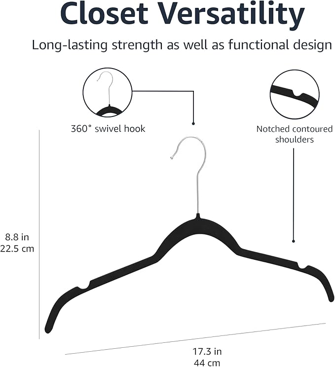 Amazon Basics Space-Saving Slim Velvet Non-Slip Clothes Hangers - Image 4