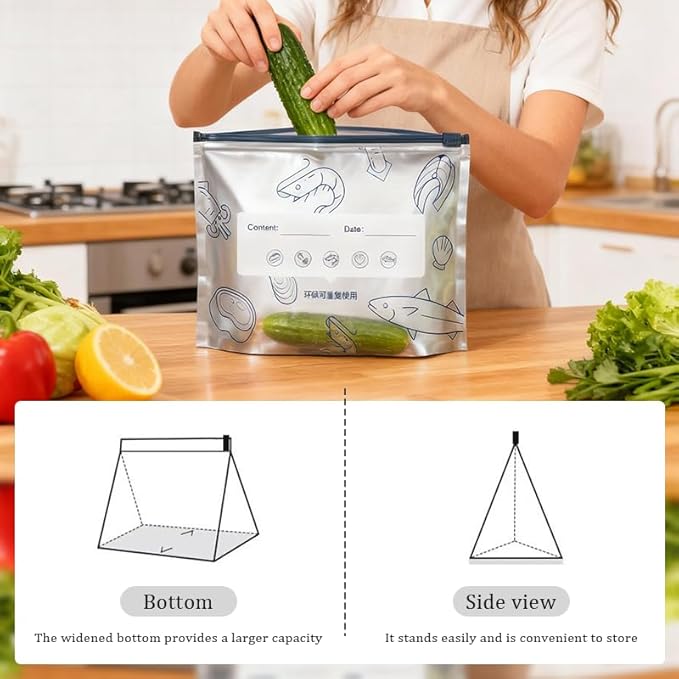 Resealable Aluminum Foil Storage Bags 30PCS, 3 Sizes Thick Stand-Up Pouches - Image 5
