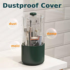 Toothbrush Holder with Cover 360 Rotating 4 Compartments Bathroom Toothpaste - Image 2