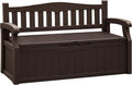 Flamaker 80 Gallon Storage Bench Outdoor Indoor, Durable All-Weather Seating with Hidden Storage, Lockable Deck Box for Garden, Patio, Poolside (Brown) by Flamaker