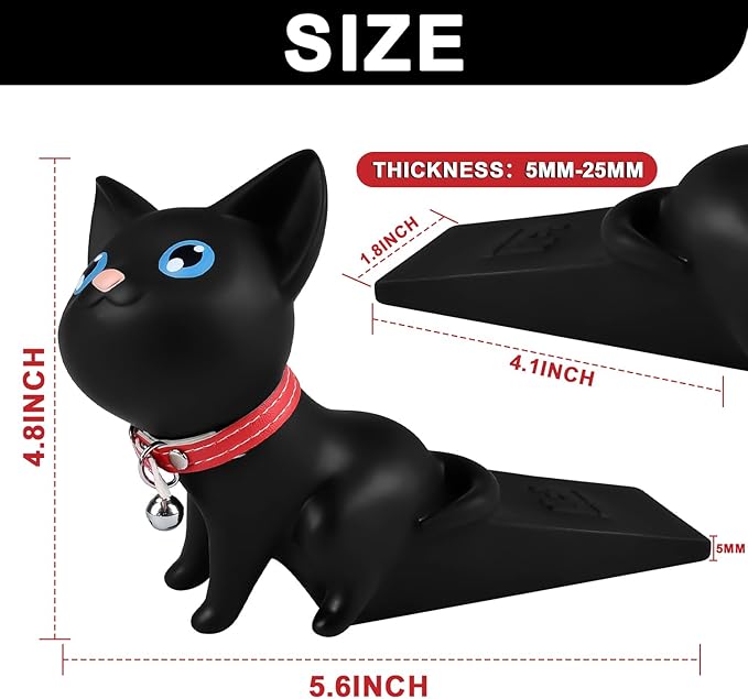 Cute Cat Door Stopper Decorative Non-Slip Floor Protector - Image 2