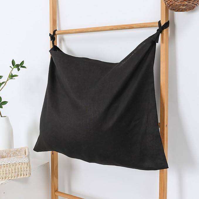 Hanging Linen Laundry Bag, 100% Pure Flax Linen Over The Door Hamper - Image 5