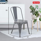 FDW Dining Chairs Set of 4 - Indoor/Outdoor, Metal, 18 Inch Seat Height, 330LBS Weight Capacity, Stackable, Restaurant & Bar Chairs - Image 3
