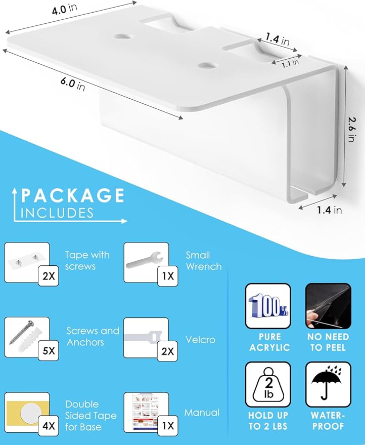 OAPRIRE Electric Toothbrush Holder Wall Mounted, 2 Pack Acrylic Electric - Image 5