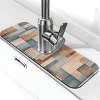 Faucet Draining Mat For Kitchen Sink, Geometric Shapes Brown Beige Diatom Mud by indokyeyqaz