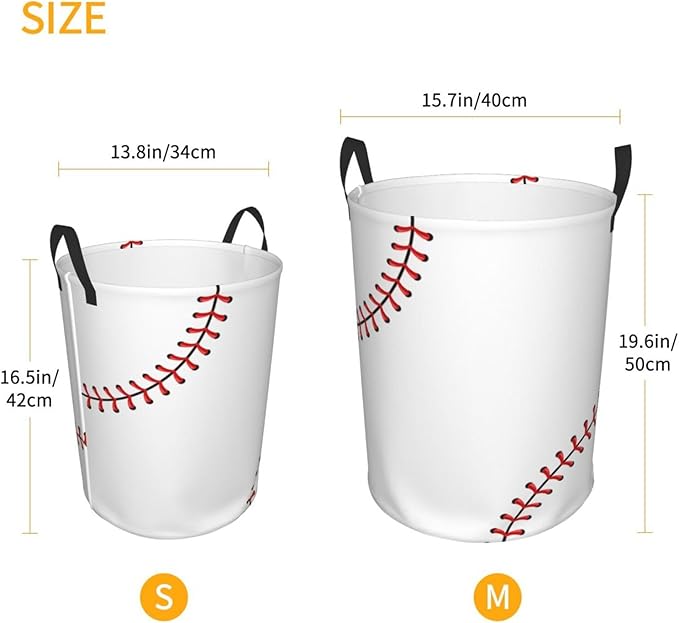 Baseball Texture Laundry Hamper Bag - Image 3