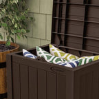 Suncast 17 x 22 Inch Resin 22-Gallon Patio Storage Deck Box, Java Brown (2 Pack) - Image 8