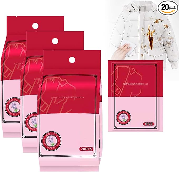 Stain Remover Wet Wipes, 2025 New Portable Clothing Stain Remover Wipes by Viwgnxy
