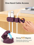 6 Pack Magnetic Cable Clips, Laitver Cord Organizer Holder Strong Adhesive Desk - Image 4