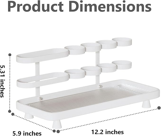 Electric Toothbrush Holder for Bathroom Countertop 5 Metal Slots Toothpaste - Image 6