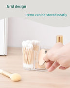 Makeup Pad Holder with Lid and Cotton Swab Storage, Durable PS Canister - Image 6