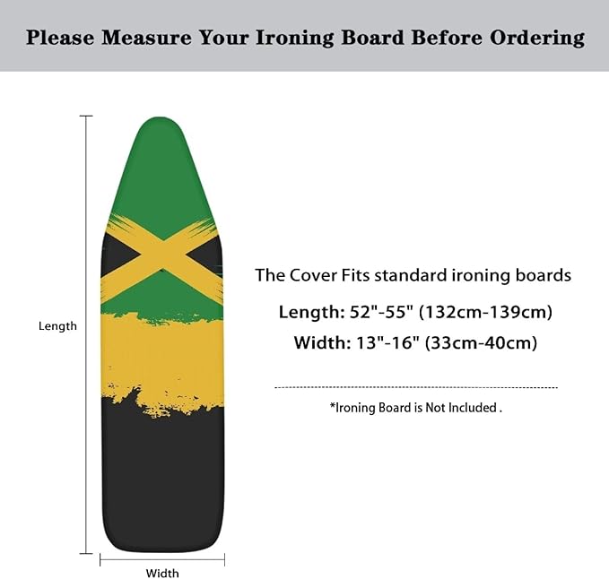 GLENLCWE Jamaican Flag Iron Board Cover Heat Reflective Ironing Board Cover - Image 5