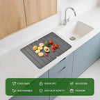 Stone Drying Mat for Kitchen Counter, 2 Pack 16''x12'' Quick Dish Drying Stone - Image 3