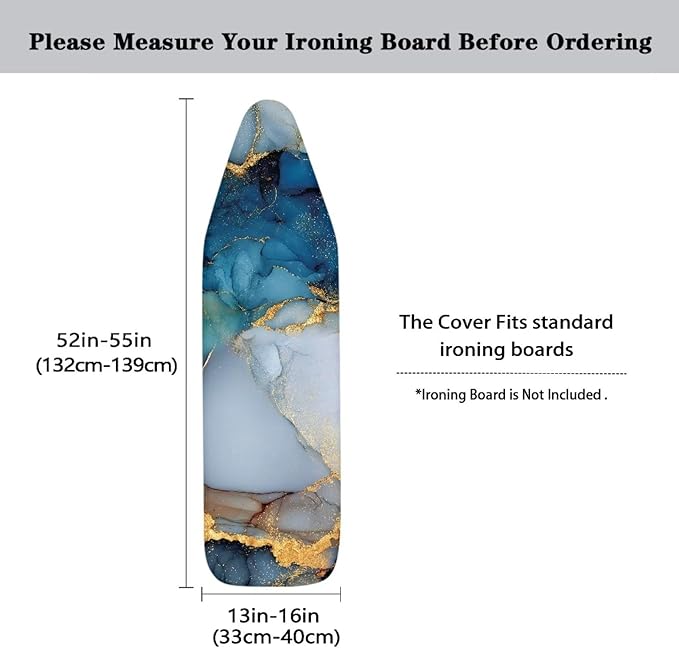 Blue Marble Ironing Board Cover Iron Pad Covers Resist Scorching and Staining - Image 5
