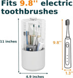 Toothbrush Holder with Cover 360 Rotating 4 Compartments Bathroom Toothpaste - Image 5