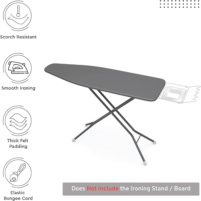 Encasa XO Ironing Board Cover and Pad 54"x15" - 4mm Felt Large Iron Board Cover - Image 2