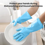 KAQ Rubber Gloves for Dishwashing Cleaning: 4 Pairs Reusable Household Kitchen - Image 4