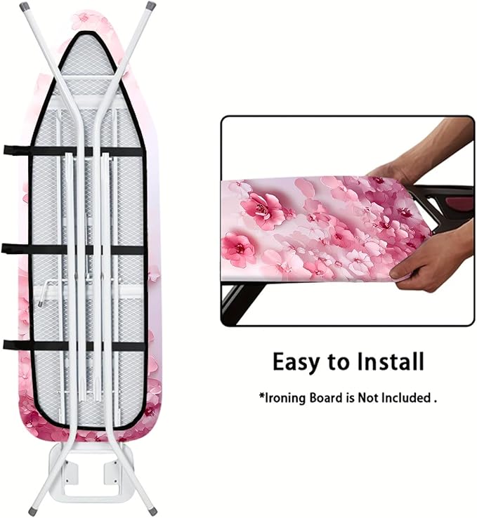 Nuxovilar Pink Watercolor Flowers Ironing Board Cover, This Cover Fits Most - Image 5