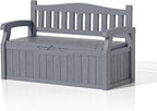 Patiowell 75 Gallon Plastic Storage Bench, Water-Resistant Deck Box for Patio Furniture, Garden Tools, Pool Storage and Outdoor Cushions, Grey - Image 7