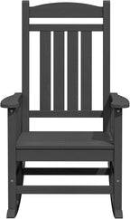 KINGYES Oversized Outdoor Rocking Chair Set of 2, HDPE Patio Rocking Chairs for Adults,Gray - Image 9