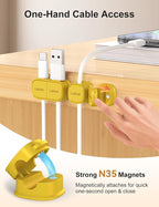 6 Pack Magnetic Cable Clips, Laitver Cord Organizer Holder Strong Adhesive Desk - Image 4
