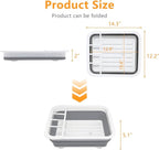 Foldable Dish Drying Rack with Drain Plug and Swivel Spout - Image 2
