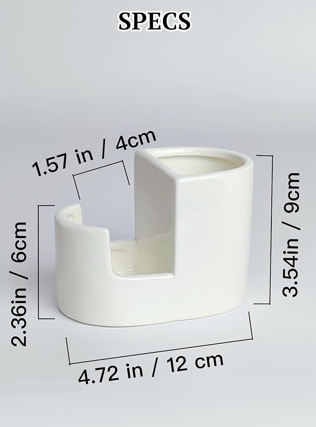 2-in-1 Ceramic Sponge Holder, Dish Sponge and Brush Holder - Image 3